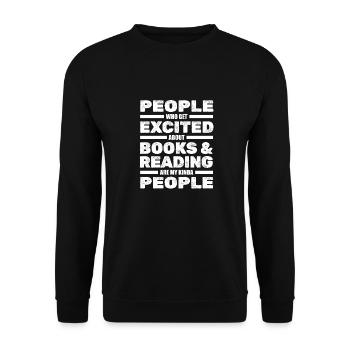 Bibliothécaire Bibleothek Bücherei Buch - Sweat-shirt Unisexe - noir - Devant - Alina (178cm) & Michal (187cm)