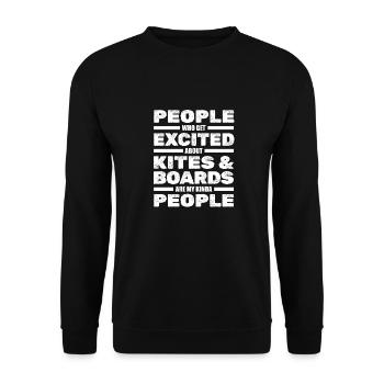 Kitesurfen Kiteboarding Kite Kiten - Unisex Pullover - Schwarz - Vorne - Alina (178cm) & Michal (187cm)