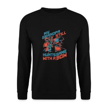 Bogenschütze Bogensport Pfeil Bogen Bogenschießen - Unisex Pullover - Schwarz - Vorne - Alina (178cm) & Michal (187cm)