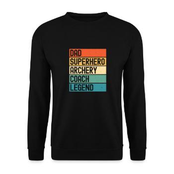 Bogenschütze Bogensport Pfeil Bogen Bogenschießen - Unisex Pullover - Schwarz - Vorne - Alina (178cm) & Michal (187cm)