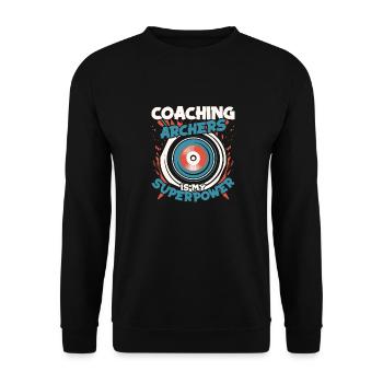 Bogenschütze Bogensport Pfeil Bogen Bogenschießen - Unisex Pullover - Schwarz - Vorne - Alina (178cm) & Michal (187cm)