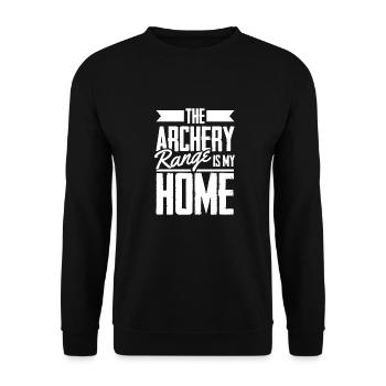 Bogenschütze Bogensport Pfeil Bogen Bogenschießen - Unisex Pullover - Schwarz - Vorne - Alina (178cm) & Michal (187cm)