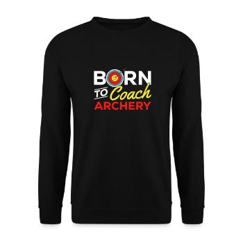 Bogenschütze Bogensport Pfeil Bogen Bogenschießen - Unisex Pullover - Schwarz - Vorne - Alina (178cm) & Michal (187cm)