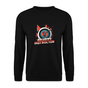 Bogenschütze Bogensport Pfeil Bogen Bogenschießen - Unisex Pullover - Schwarz - Vorne - Alina (178cm) & Michal (187cm)