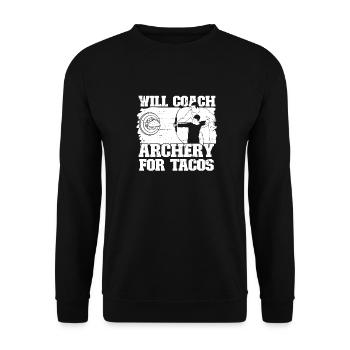 Bogenschütze Bogensport Pfeil Bogen Bogenschießen - Unisex Pullover - Schwarz - Vorne - Alina (178cm) & Michal (187cm)