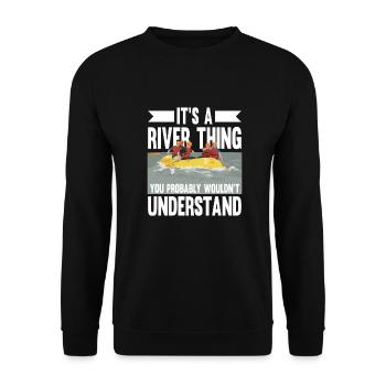 Rafting Wildwasser Kanu Kajak - Unisex Pullover - Schwarz - Vorne - Alina (178cm) & Michal (187cm)