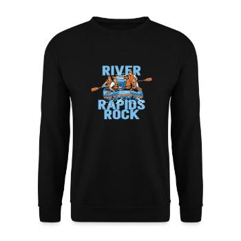 Rafting Wildwasser Kanu Kajak - Unisex Pullover - Schwarz - Vorne - Alina (178cm) & Michal (187cm)