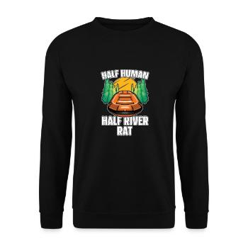 Rafting White Water Canoe Kayak - Unisex Sweatshirt - black - Front - Alina (178cm) & Michal (187cm)
