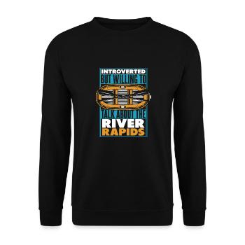 Rafting Wildwasser Kanu Kajak - Unisex Pullover - Schwarz - Vorne - Alina (178cm) & Michal (187cm)