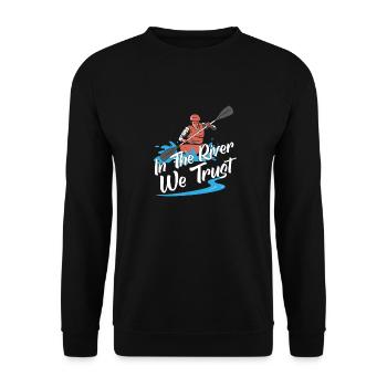 Rafting Wildwasser Kanu Kajak - Unisex Pullover - Schwarz - Vorne - Alina (178cm) & Michal (187cm)