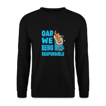 Rafting Wildwasser Kanu Kajak - Unisex Pullover - Schwarz - Vorne - Alina (178cm) & Michal (187cm)