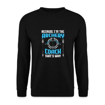 Bogenschütze Bogensport Pfeil Bogen Bogenschießen - Unisex Pullover - Schwarz - Vorne - Alina (178cm) & Michal (187cm)