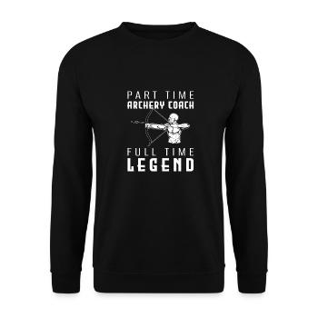 Bogenschütze Bogensport Pfeil Bogen Bogenschießen - Unisex Pullover - Schwarz - Vorne - Alina (178cm) & Michal (187cm)