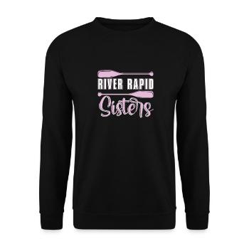 Rafting White Water Canoe Kayak - Unisex Sweatshirt - black - Front - Alina (178cm) & Michal (187cm)