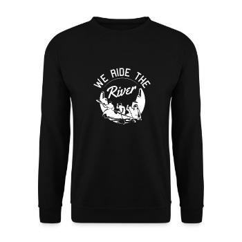 Rafting White Water Canoe Kayak - Unisex Sweatshirt - black - Front - Alina (178cm) & Michal (187cm)