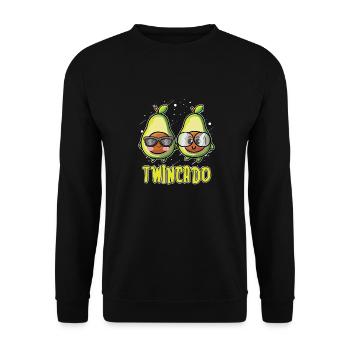 Zwillingspapa Zwillinge Vater Papi Vatertag Papa - Unisex Pullover - Schwarz - Vorne - Alina (178cm) & Michal (187cm)
