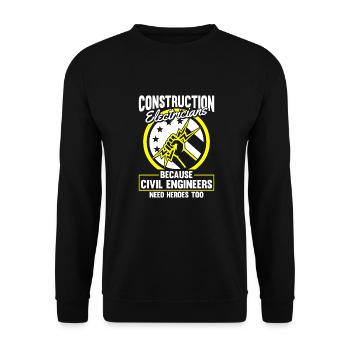 Electrician Electrical Engineer Electronics Technician - Unisex Sweatshirt - black - Front - Alina (178cm) & Michal (187cm)