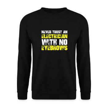 Electrician Electrical Engineer Electronics Technician - Unisex Sweatshirt - black - Front - Alina (178cm) & Michal (187cm)