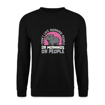 Nilpferd Hippo Flusspferd - Unisex Pullover - Schwarz - Vorne - Alina (178cm) & Michal (187cm)