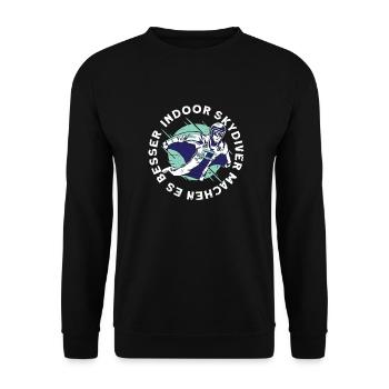 Indoor-Skydiving - Unisex Pullover - Schwarz - Vorne - Alina (178cm) & Michal (187cm)