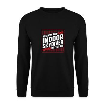 Indoor-Skydiving - Unisex Pullover - Schwarz - Vorne - Alina (178cm) & Michal (187cm)
