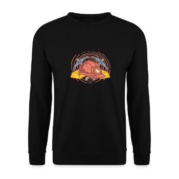 Goldbergbau Goldmine - Unisex Pullover - Schwarz - Vorne - Alina (178cm) & Michal (187cm)