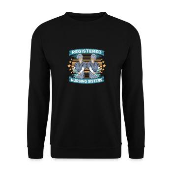 Krankenschwester - Unisex Pullover - Schwarz - Vorne - Alina (178cm) & Michal (187cm)