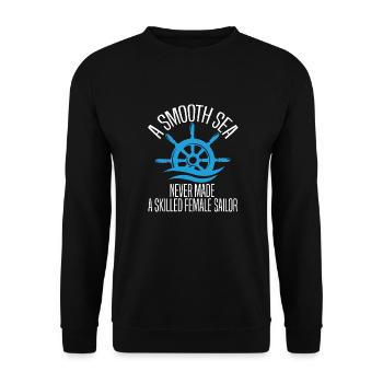 Seglen Segelboot Segler - Unisex Pullover - Schwarz - Vorne - Alina (178cm) & Michal (187cm)