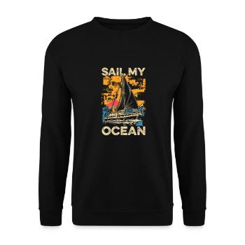 Seglen Segelboot Segler - Unisex Pullover - Schwarz - Vorne - Alina (178cm) & Michal (187cm)