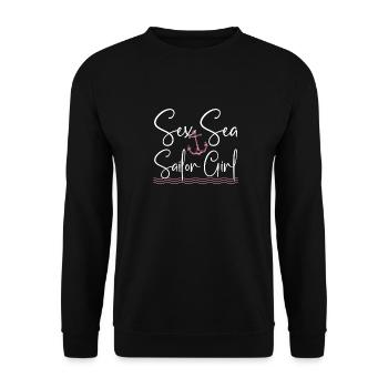 Seglen Segelboot Segler - Unisex Pullover - Schwarz - Vorne - Alina (178cm) & Michal (187cm)