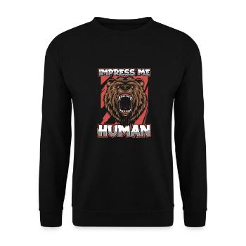 Grizzly Bear Brown Bear - Unisex Sweatshirt - black - Front - Alina (178cm) & Michal (187cm)