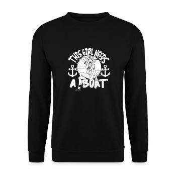 Seglen Segelboot Segler - Unisex Pullover - Schwarz - Vorne - Alina (178cm) & Michal (187cm)