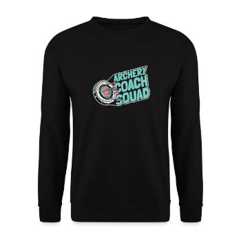 Bogenschütze Bogensport Pfeil Bogen Bogenschießen - Unisex Pullover - Schwarz - Vorne - Alina (178cm) & Michal (187cm)