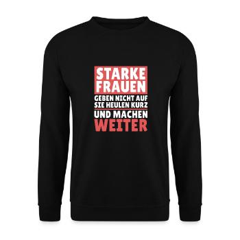 Sarkusmus Spruch Schwarzer Humor Lustiges Ironie - Unisex Pullover - Schwarz - Vorne - Alina (178cm) & Michal (187cm)