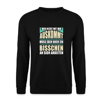 Sarkusmus Spruch Schwarzer Humor Lustiges Ironie - Unisex Pullover - Schwarz - Vorne - Alina (178cm) & Michal (187cm)