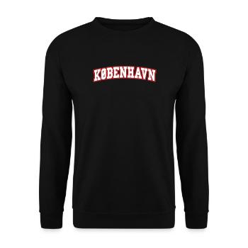København Varsity Schriftzug - Unisex Pullover - Schwarz - Vorne - Alina (178cm) & Michal (187cm)