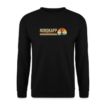 Nordkapp Nordkap Norwegen Roadtrip Geschenk - Unisex Pullover - Schwarz - Vorne - Alina (178cm) & Michal (187cm)