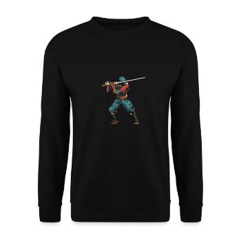 Épée Katana Samouraï - Sweat-shirt Unisexe - noir - Devant - Alina (178cm) & Michal (187cm)