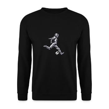 Football Footballer Astronaut - Unisex Sweatshirt - black - Front - Alina (178cm) & Michal (187cm)