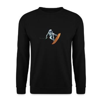 Wakeboard Wakeboarder Astronaut - Unisex Sweatshirt - black - Front - Alina (178cm) & Michal (187cm)