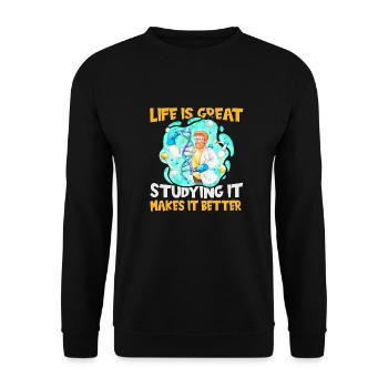 Biology Biologist Biology Major - Unisex Sweatshirt - black - Front - Alina (178cm) & Michal (187cm)