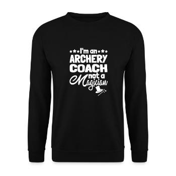 Bogenschießen Bogensport Bogenschütze - Unisex Pullover - Schwarz - Vorne - Alina (178cm) & Michal (187cm)