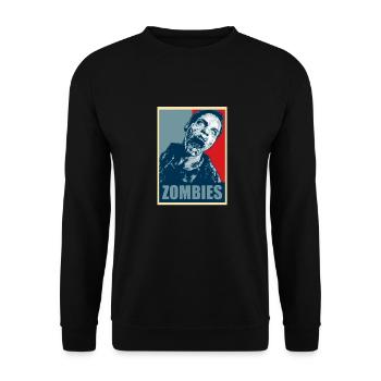 Zombie Halloween - Unisex Sweatshirt - black - Front - Alina (178cm) & Michal (187cm)