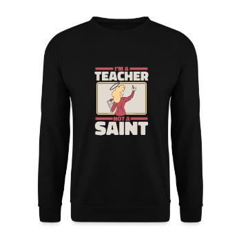 Teacher of Religion Religious Education - Unisex Sweatshirt - black - Front - Alina (178cm) & Michal (187cm)