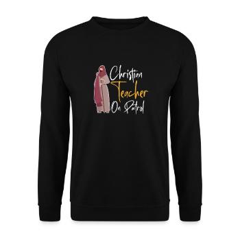 Teacher of Religion Religious Education - Unisex Sweatshirt - black - Front - Alina (178cm) & Michal (187cm)