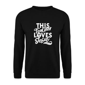Teacher of Religion Religious Education - Unisex Sweatshirt - black - Front - Alina (178cm) & Michal (187cm)
