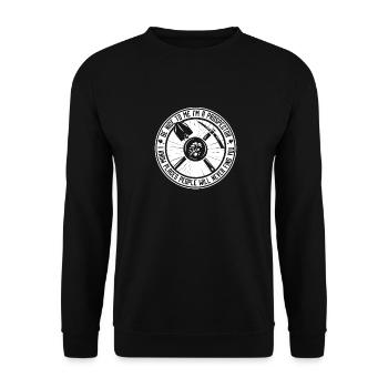 Schürfer Schürfen Schatz Schaufel Spitzhacke - Unisex Pullover - Schwarz - Vorne - Alina (178cm) & Michal (187cm)