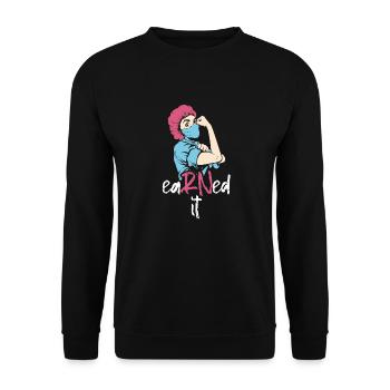Krankenschwester Earned It Nurse - Unisex Sweatshirt - black - Front - Alina (178cm) & Michal (187cm)