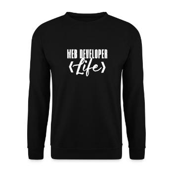 Web Entwickler Webdeveloper Web-Entwickler - Unisex Pullover - Schwarz - Vorne - Alina (178cm) & Michal (187cm)