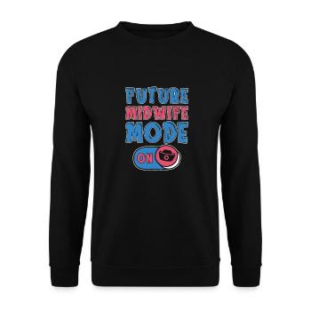 Midwife Future midwife - Unisex Sweatshirt - black - Front - Alina (178cm) & Michal (187cm)
